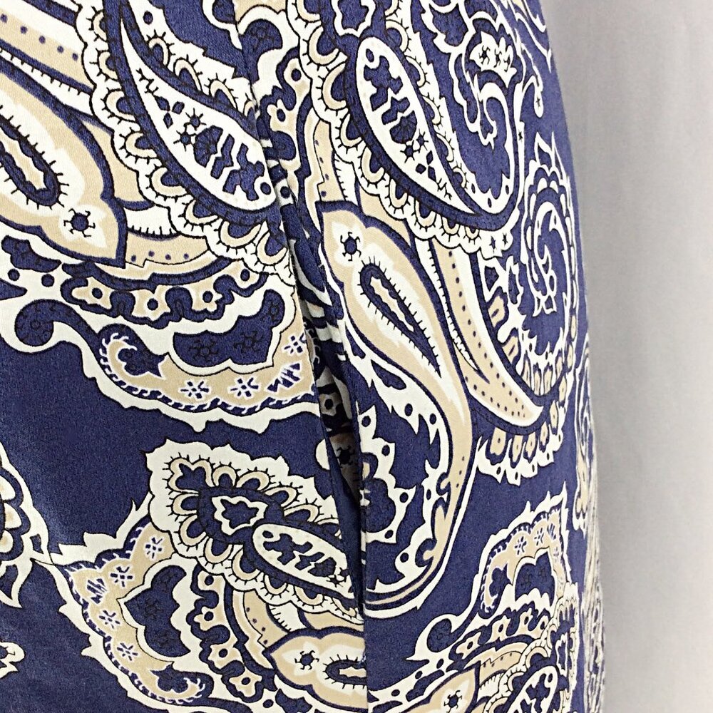 Ann Taylor LOFT Dress Womens Various Blue Paisley Sleeveless Tank Sheath - Picture 8 of 11